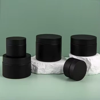 NH H Plastic Cosmatic Container Black Jar